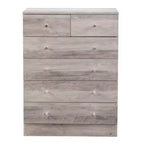 Commode 6 tiroirs en aggloméré gris L. 66 cm