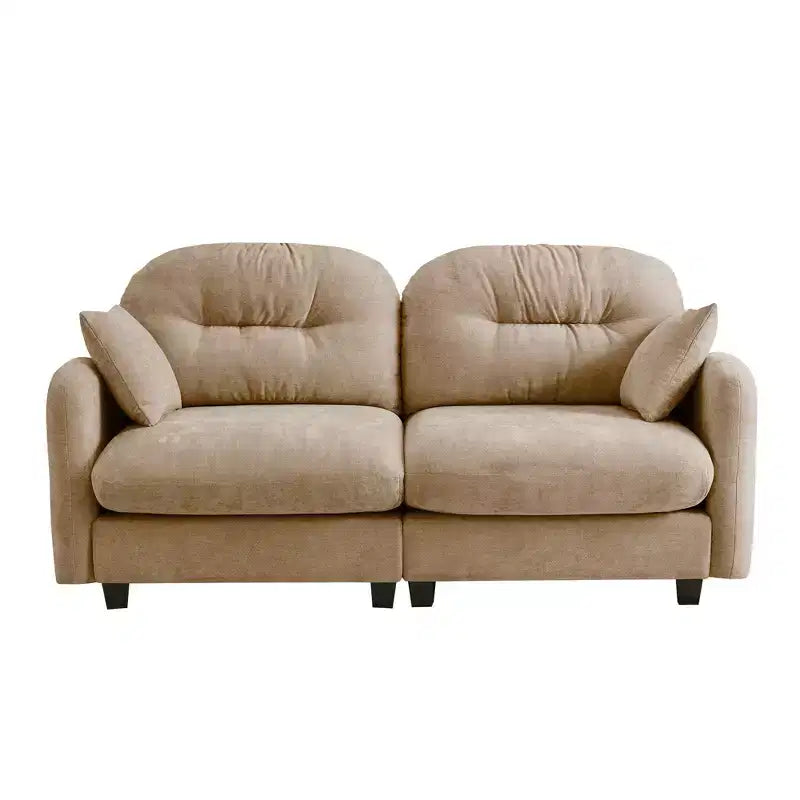 Causeuse en chenille Cloud Touch - Dossier capitonné, Mousse ergonomique haute densité, Base en bois massif, 2 places, Format appartement