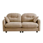 Causeuse en chenille Cloud Touch - Dossier capitonné, Mousse ergonomique haute densité, Base en bois massif, 2 places, Format appartement