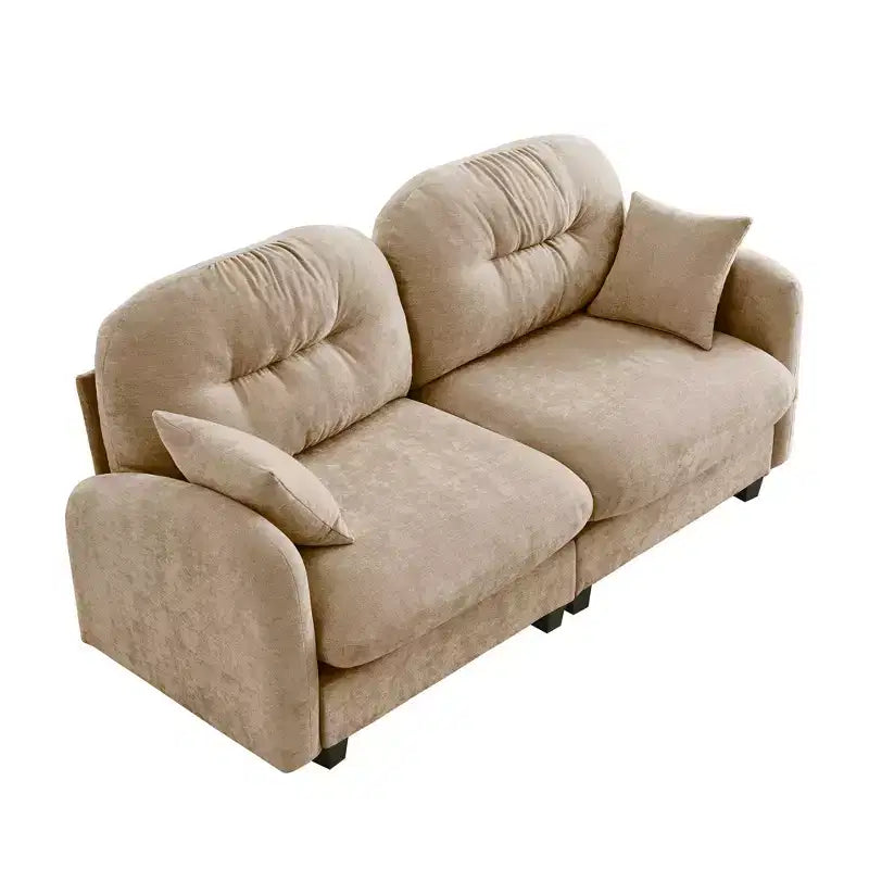 Causeuse en chenille Cloud Touch - Dossier capitonné, Mousse ergonomique haute densité, Base en bois massif, 2 places, Format appartement