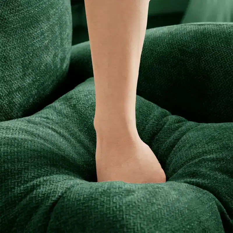 Causeuse en chenille Cloud Touch - Dossier capitonné, Mousse ergonomique haute densité, Base en bois massif, 2 places, Format appartement