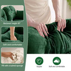 Causeuse en chenille Cloud Touch - Dossier capitonné, Mousse ergonomique haute densité, Base en bois massif, 2 places, Format appartement