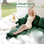 Causeuse en chenille Cloud Touch - Dossier capitonné, Mousse ergonomique haute densité, Base en bois massif, 2 places, Format appartement