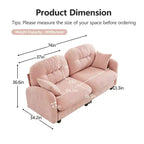 Causeuse en chenille Cloud Touch - Dossier capitonné, Mousse ergonomique haute densité, Base en bois massif, 2 places, Format appartement