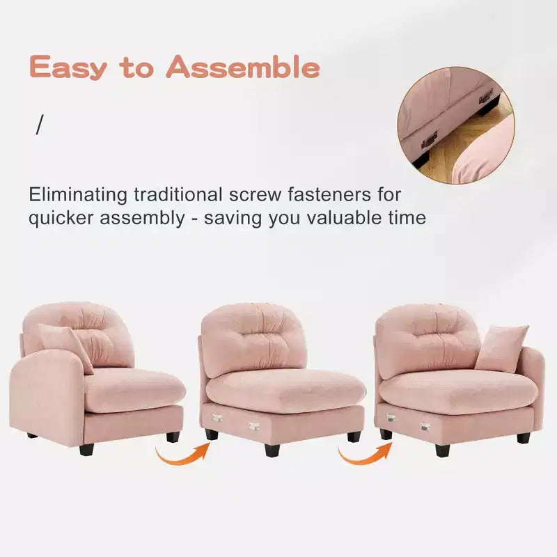 Causeuse en chenille Cloud Touch - Dossier capitonné, Mousse ergonomique haute densité, Base en bois massif, 2 places, Format appartement