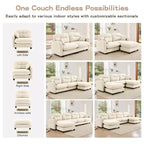 Causeuse en chenille Cloud Touch - Dossier capitonné, Mousse ergonomique haute densité, Base en bois massif, 2 places, Format appartement