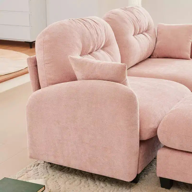Causeuse en chenille Cloud Touch - Dossier capitonné, Mousse ergonomique haute densité, Base en bois massif, 2 places, Format appartement