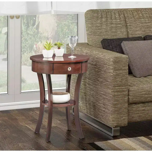 Table d'appoint rectangulaire en bois, couleur marron, de 61 cm de hauteur, 1 pièce