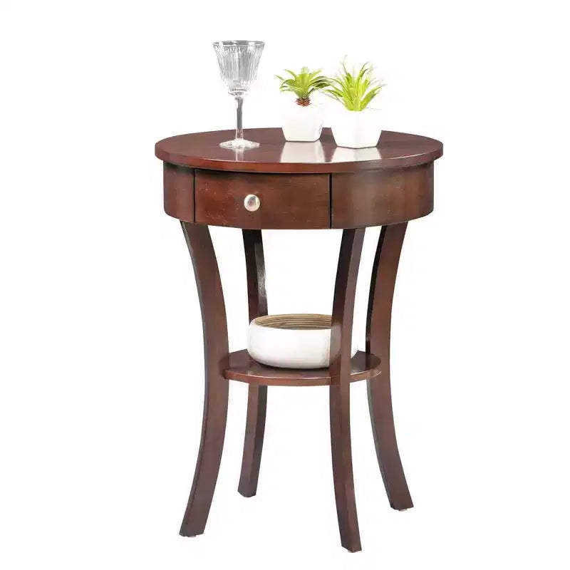 Table d'appoint rectangulaire en bois, couleur marron, de 61 cm de hauteur, 1 pièce