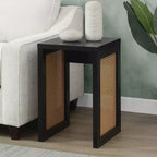 Table d'appoint carrée en bois coloris beige de 24 po (61 cm) de haut 1 pièce