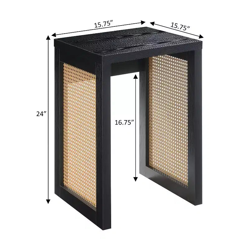 Table d'appoint carrée en bois coloris beige de 24 po (61 cm) de haut 1 pièce