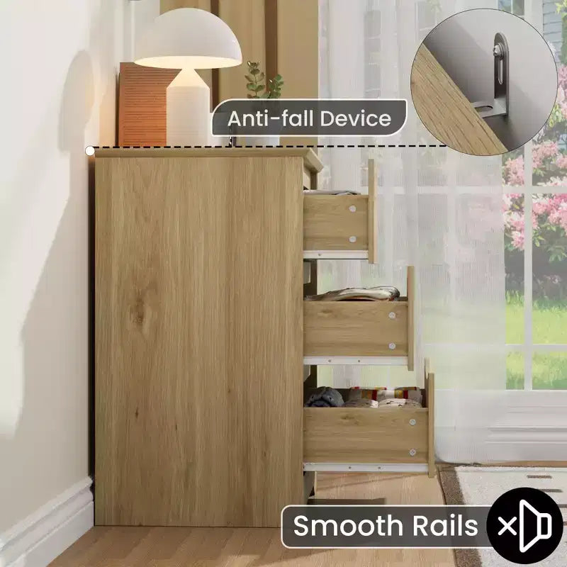 Commode à 3 tiroirs pour chambre à coucher, commode en bois de 75 cm de haut, petite commode de chevet, organisateur de rangement de vêtements pour chambre à coucher, couloir