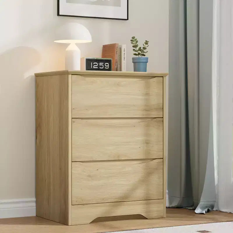 Commode à 3 tiroirs pour chambre à coucher, commode en bois de 75 cm de haut, petite commode de chevet, organisateur de rangement de vêtements pour chambre à coucher, couloir