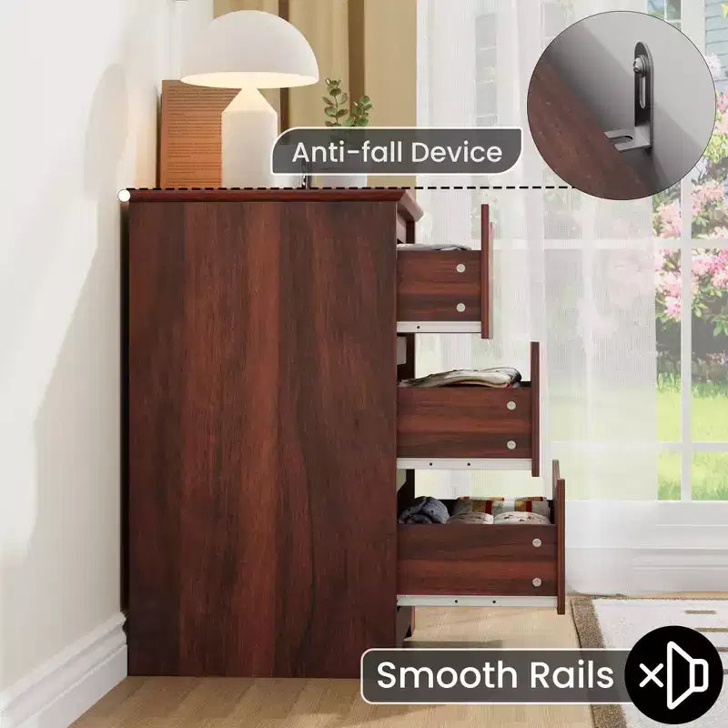 Commode à 3 tiroirs pour chambre à coucher, commode en bois de 75 cm de haut, petite commode de chevet, organisateur de rangement de vêtements pour chambre à coucher, couloir