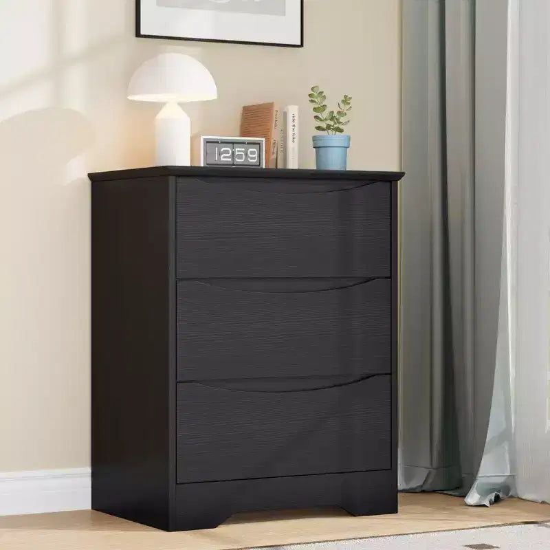 Commode à 3 tiroirs pour chambre à coucher, commode en bois de 75 cm de haut, petite commode de chevet, organisateur de rangement de vêtements pour chambre à coucher, couloir