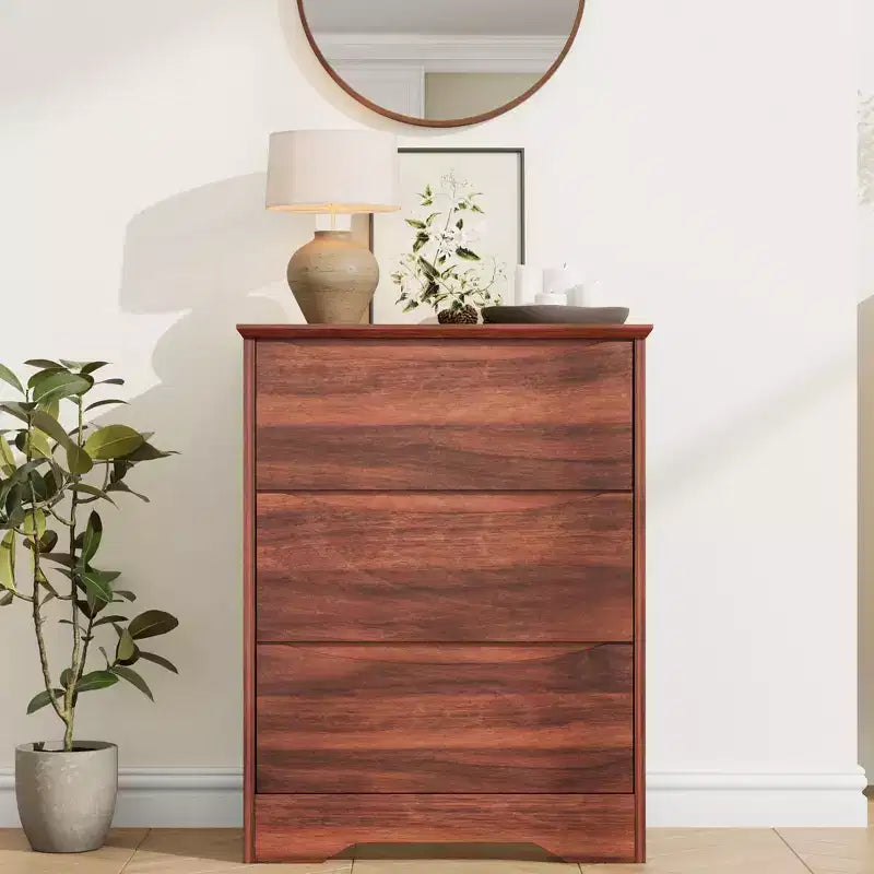 Commode à 3 tiroirs pour chambre à coucher, commode en bois de 75 cm de haut, petite commode de chevet, organisateur de rangement de vêtements pour chambre à coucher, couloir