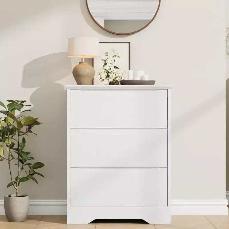 Commode à 3 tiroirs pour chambre à coucher, commode en bois de 75 cm de haut, petite commode de chevet, organisateur de rangement de vêtements pour chambre à coucher, couloir