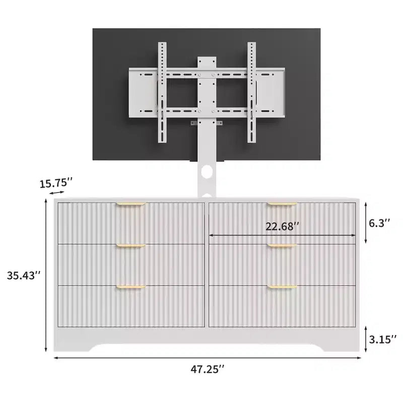 Meuble TV, Meuble console multimédia moderne en bois avec 6 tiroirs