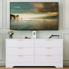 Meuble TV, Meuble console multimédia moderne en bois avec 6 tiroirs