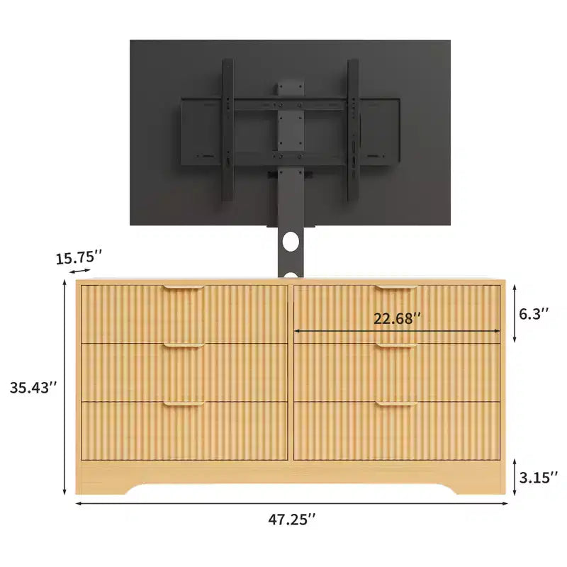 Meuble TV, Meuble console multimédia moderne en bois avec 6 tiroirs