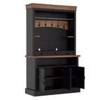 Meuble de bar à café de 183 cm de haut avec lumières LED, étagères réglables, tiroirs, étagère en verre, buffet bahut spacieux pour salon ou salle à manger