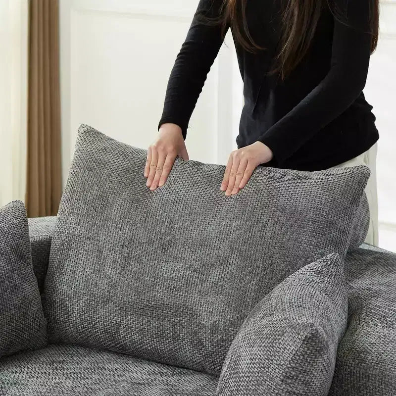 Fauteuil de couchage moderne en peluche, sans assemblage, canapé simple et confortable pour salon et chambre à coucher