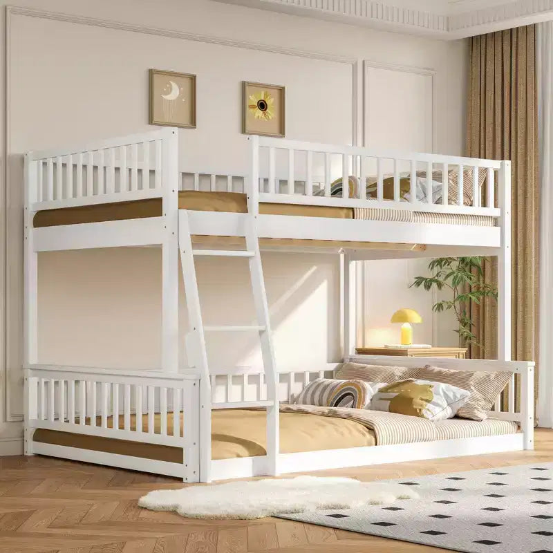 Lit en bois Queen Size ?Avec garde-corps, échelle, montage facile
