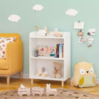 Organisateur de rangement de jouets pour enfants 3/4 niveaux, bibliothèque en bois pour enfants, présentoir, blanc