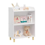 Organisateur de rangement de jouets pour enfants 3/4 niveaux, bibliothèque en bois pour enfants, présentoir, blanc