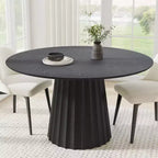 Table de salle à manger ronde de style Mid-Century, table de cuisine en bois pour 4 personnes - 52