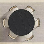 Table de salle à manger ronde de style Mid-Century, table de cuisine en bois pour 4 personnes - 52
